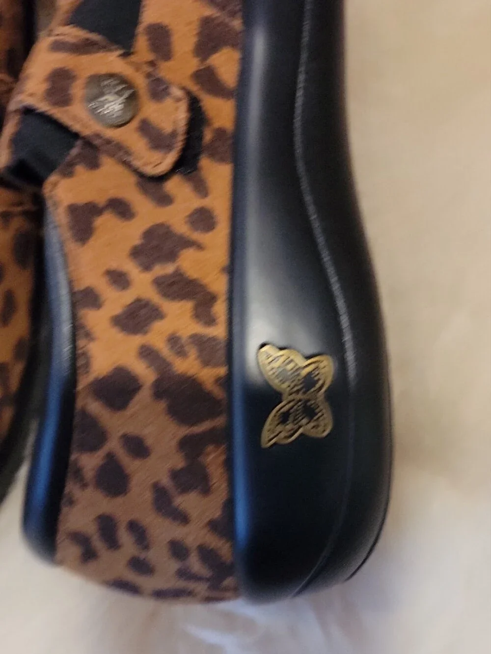 Alegria Kids Leopard Print Slip-Ons - Tan and Black